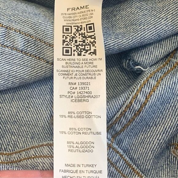 Frame Le Grand Garcon Short Iceberg Size 28 - Picture 9 of 10